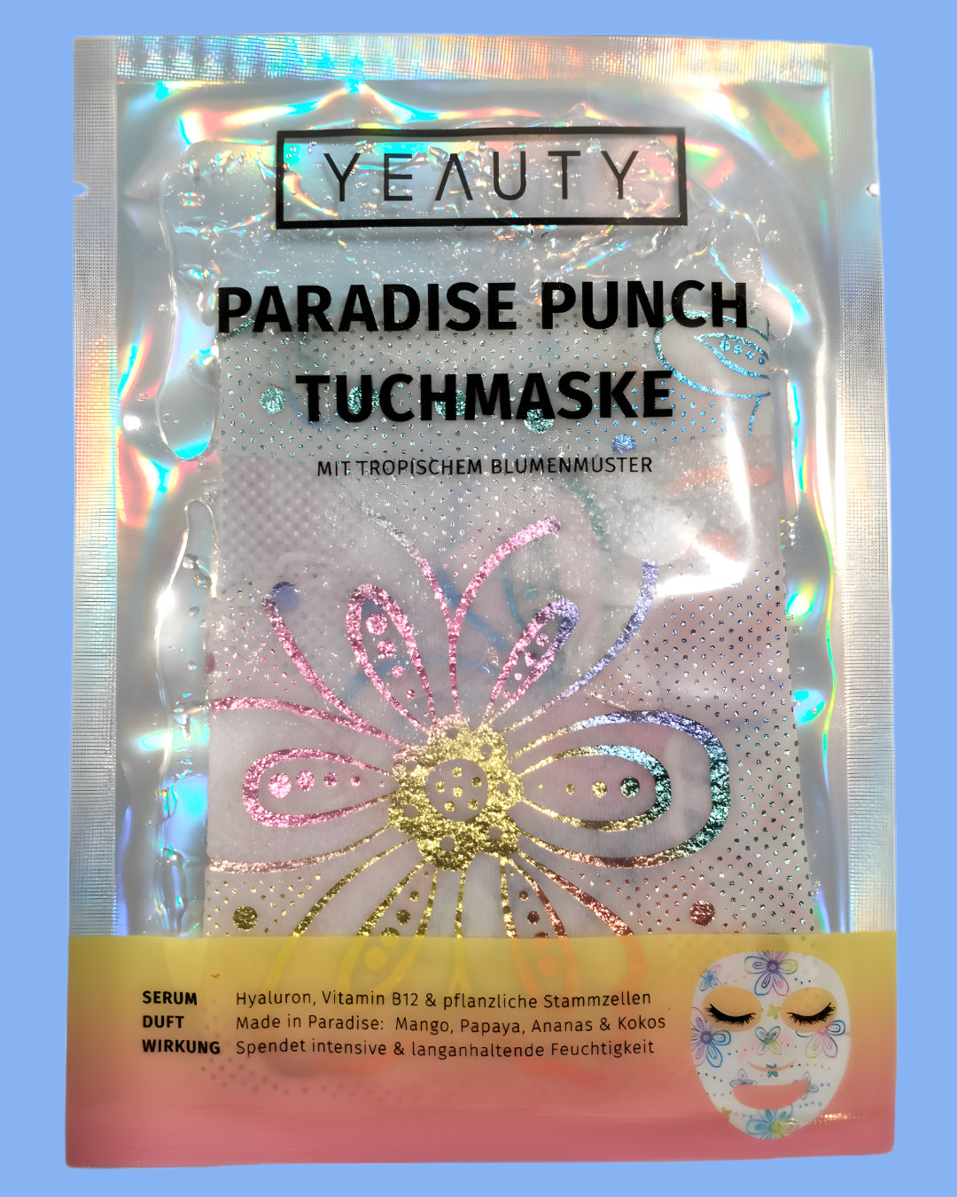 Yeauty Tuchmaske - Paradise Punch mit Mango, Papaya, Ananas & Kokos