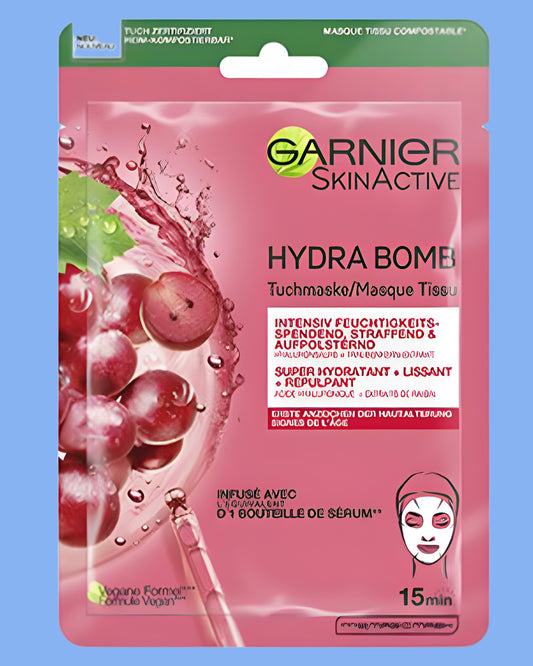 Garnier Tuchmaske - Hydra Bomb Traubenkern-Extrakt